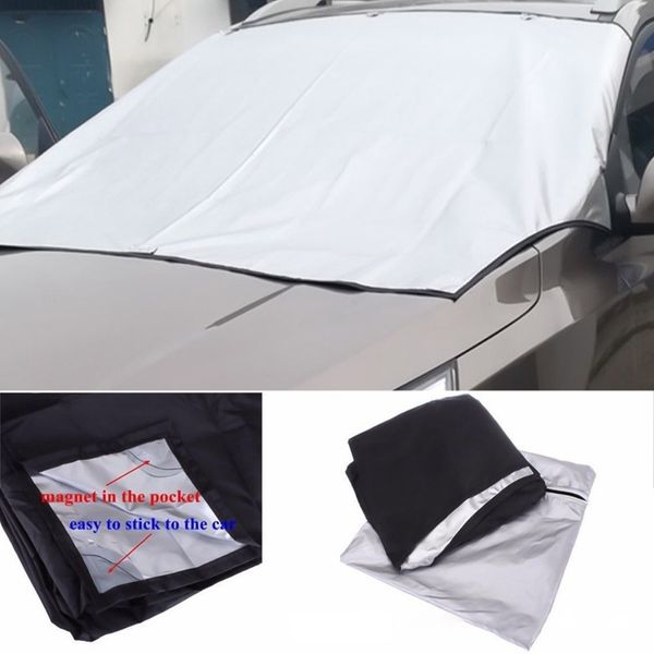 

1pcs magnetic car front windshield snow frost cover sun snow rain anti-frost protector auto windscreen black silver for suv