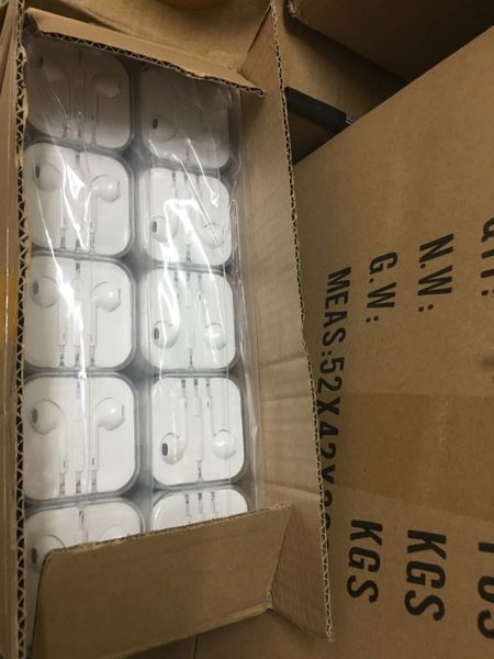 

100pc with cry tal box head et in ear headphone with remote mic for ip 4 55 66 plu