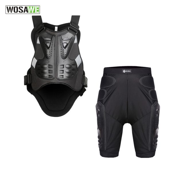 

wosawe motorcycle jacket body armor protection motocross short pants black motorcycle clothing set protect gears jackets men