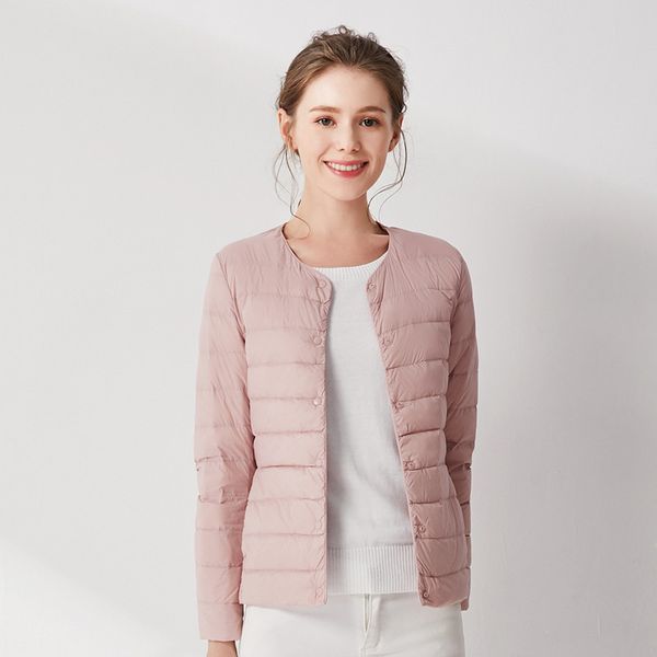 

chaqueta mujer white 2019 пуховик женщины короткие белый утка вниз outwear свободный свободный coat ultra light куртки более размер, Black