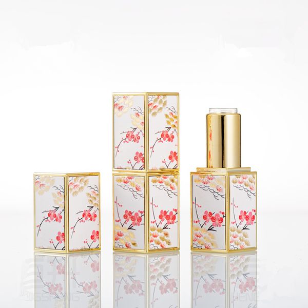 

empty lip balm tube 12.1mm empty chinese style refillable compacts empty plum blossom 3d printing lipbalm container f2481