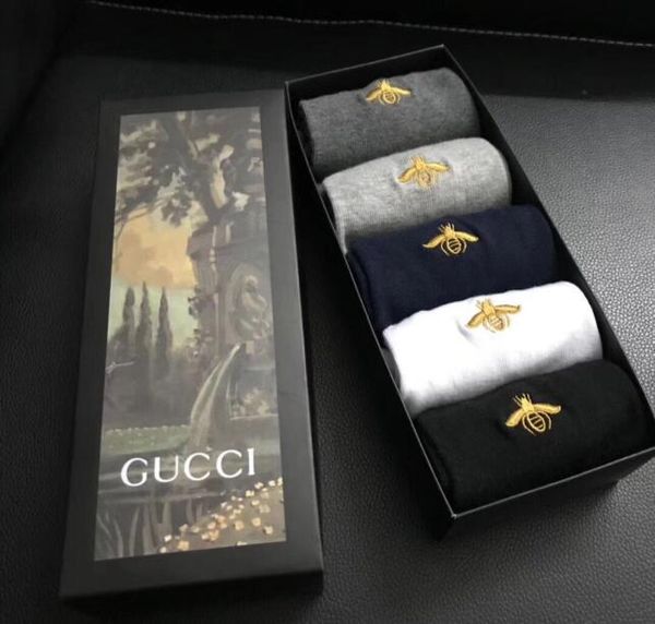 

fashion style bee embroidery men socks men luxury designer brand 1g gg socks 1g trend, Black