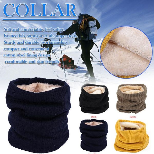 

outdoor winter thick velvet thicken warm fleece neck warmer cycling scarves men bufanda ski climbing neck scarf thick velvet, Black