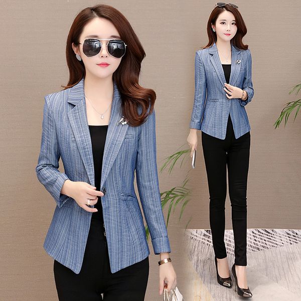 

2020 новых женщины blazer формальных пиджаки lady делопроизводство костюм one button куртка пальто женского тонкая черная женщина blazer fem, White;black