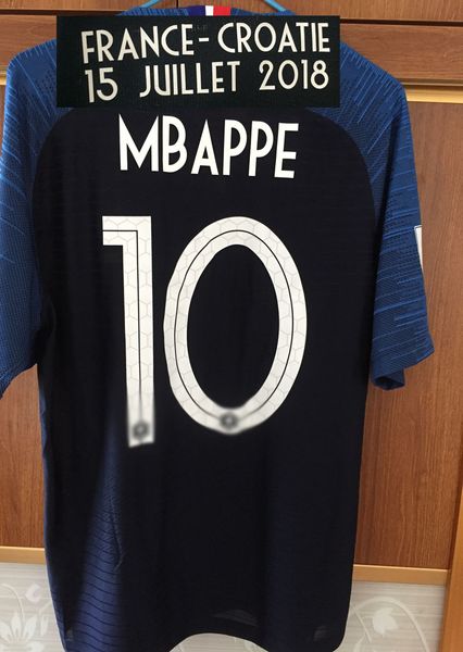 

2018 final mbappe джерси vs croa-тиа 1 звезда гризманн pogba жир с матчем подробнее рубашка, Black