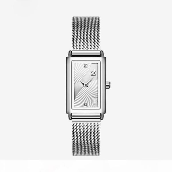 

shengke women watches fashion geneva designer ladies watch quartz gold wristwatch simple style christmas birthday gifts for women, Slivery;brown