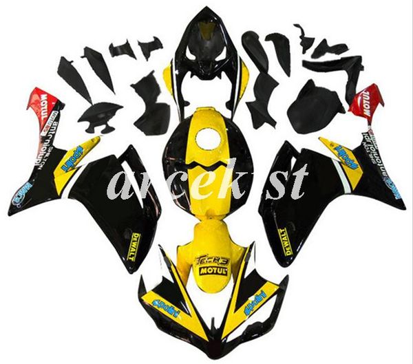 

4 gifts new abs injection mold motorcycle full tank cover fairings kits for yamaha yzf-r1 2007 2008 07 08 r1 body set yellow black