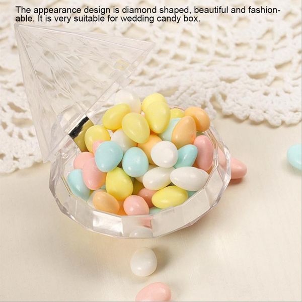 

12pcs grade transparent plastic case diamond shape candy box wedding decoration gift box for candy gifts