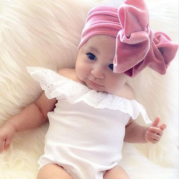 Commercio all'ingrosso Baby Turban Baby Headband Girls Hairband Gold Velvet Hair Band Baby Hair Bow Accessori per capelli larghi elastici