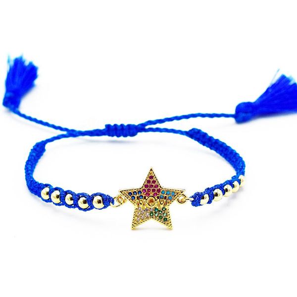 

mother's day gift letter mom luxury stars rainbow cz zircon bracelet stainless steel bead bangles tassel woven lady jewelry gift, Golden;silver
