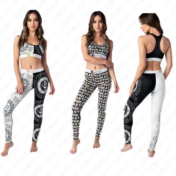 

женщины лето купальник 2 piece set i-образный спортивный бюстгальтер push up tank жилет + брюки леггинсы купальники tracksuit пляжных костюм, White