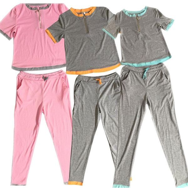 

casual new women summer fashion casual short sleeves tracksuits zip up sportswear suits female fashion o-neck convention, Gray