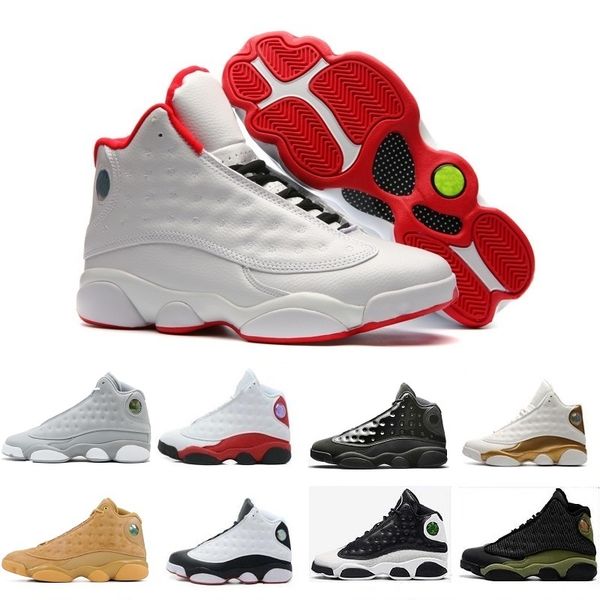 

с коробкой высокого качества 13 шапочке и мантии hyper royal dmp волк серый баскетбол обувь ретро мужчины женщины 13s olive brown olive gree