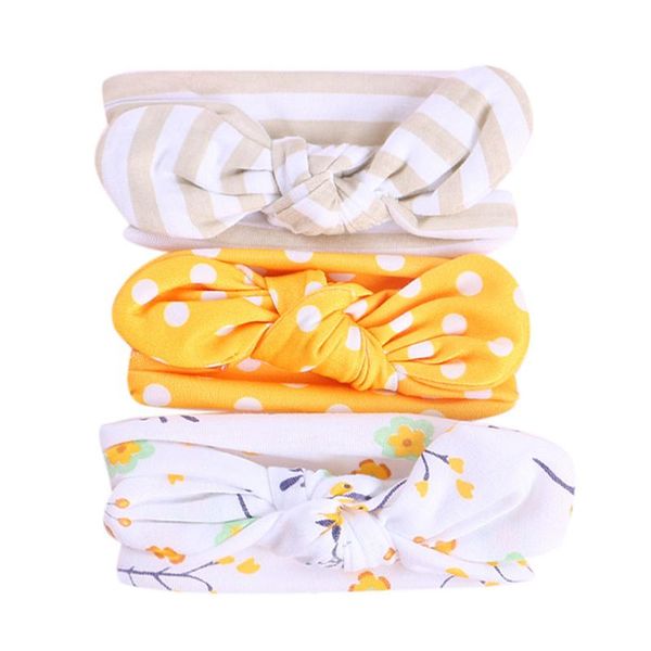 

children's ear bow hairband three-piece suit 3 fashion wild flower headband baby elastic bow accessories hairband s5, Slivery;white