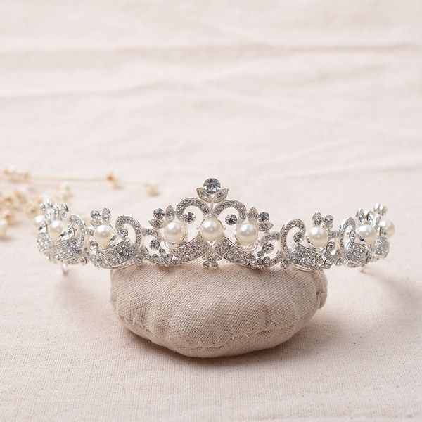 

Magnificent Pearl Rhinestone Bridal Crowns Tiaras Fashion Crystal Diadem for Brides Headbands Wedding Hair Jewelry Accessories