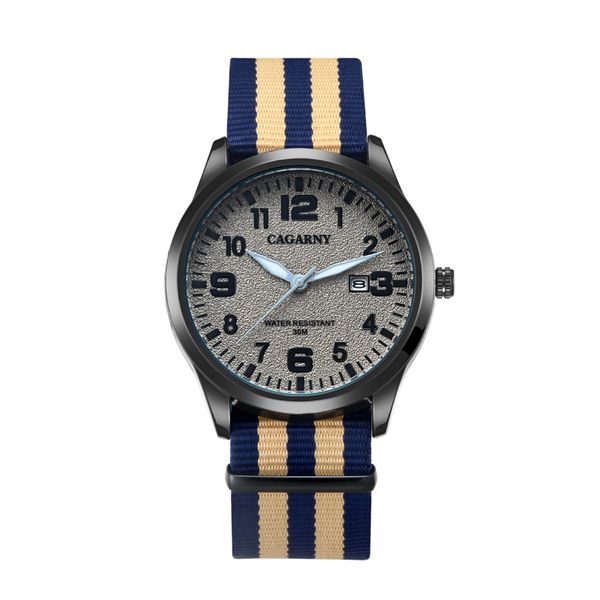 

new cagarny men's luxury fashion trend simple sports business quartz watch leather strap quality clock relogio montre wrist, Slivery;brown
