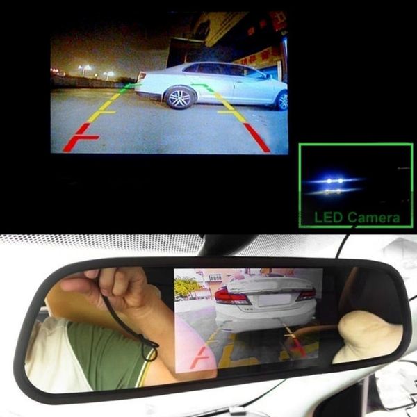 

новый 4,3-дюймовый универсальный монитор зеркала автопарк помощи 2,4 ггц беспроводной hd монитор с камеры заднего вида автомобиль аксессуар
