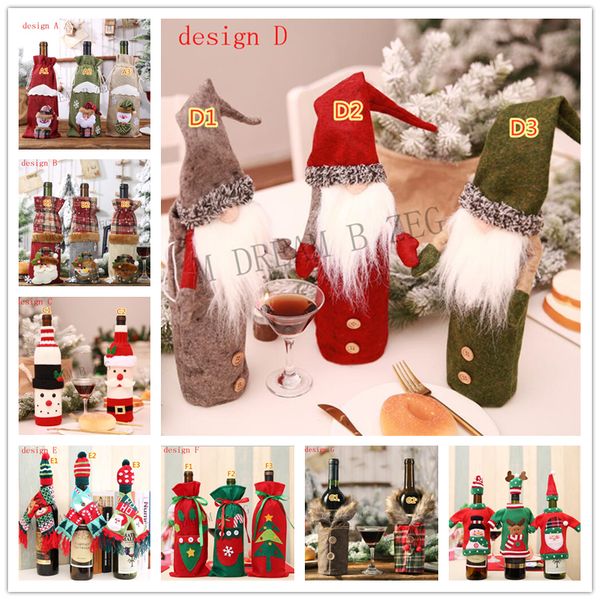 20 Çanta Düğün Hediye sarar Noel Dekor Packaging Şarap Şişesi Kapağı Şampanya Torbalar toz geçirmez Noel Şarap Çanta Tasarımları