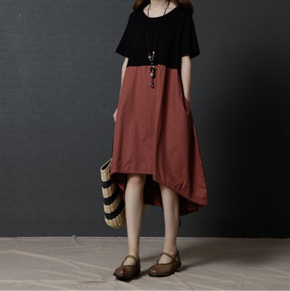 

2019 summer wear will code suit-dress easy linen long fund temperament longuette early autumn cotton dress, White;black