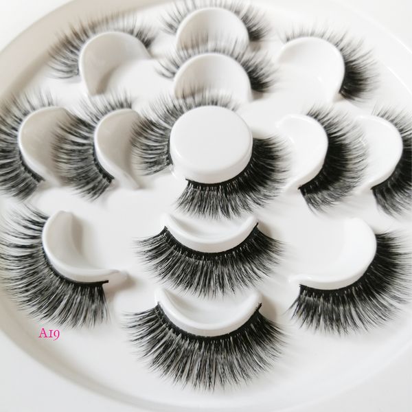 

7 pairs 3d mink eyelashes thick false eyelashes 3d silk protein lashes soft natural thick fake eye lashes extension