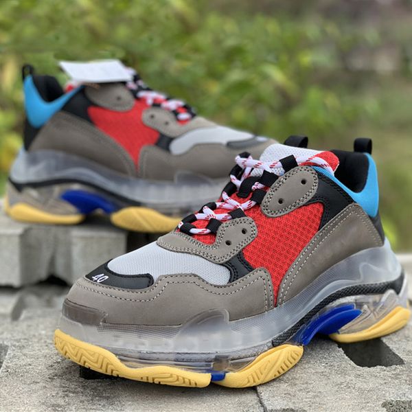 

2019 luxury paris triple s 17fw clunky sneakers blue red crystal calssic fashion designer mens women casual dad running shoe