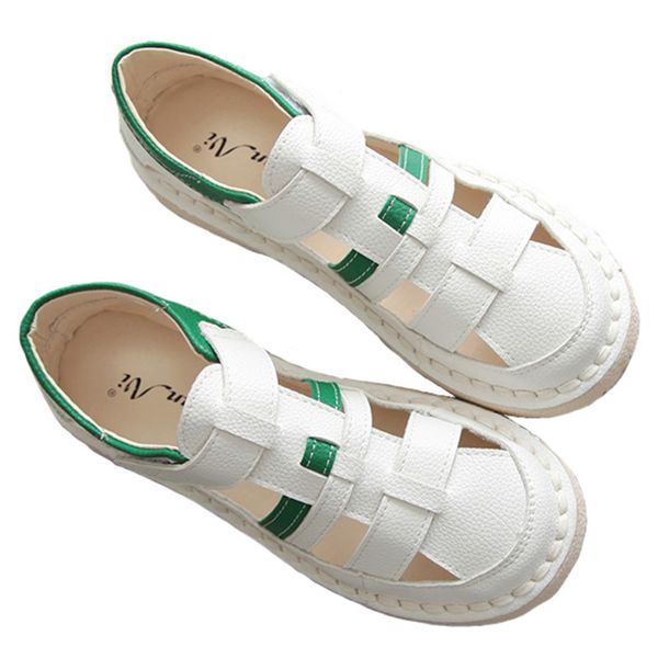 

japanese harajuku cross belt sandals female baotou 2019 spring and summer sen flat women's shoes casual white shoes rome, Black