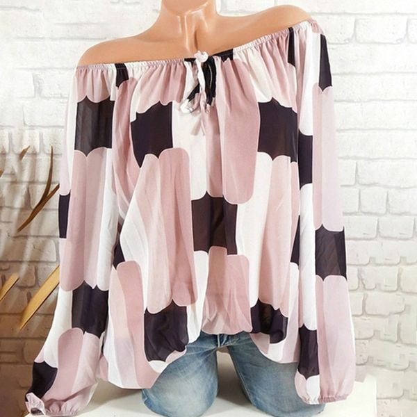 

2019 women shirts autumn casual v-neck chiffon blouse women camisa feminina long sleeve ladies print blouse femme shirt s-5x, White