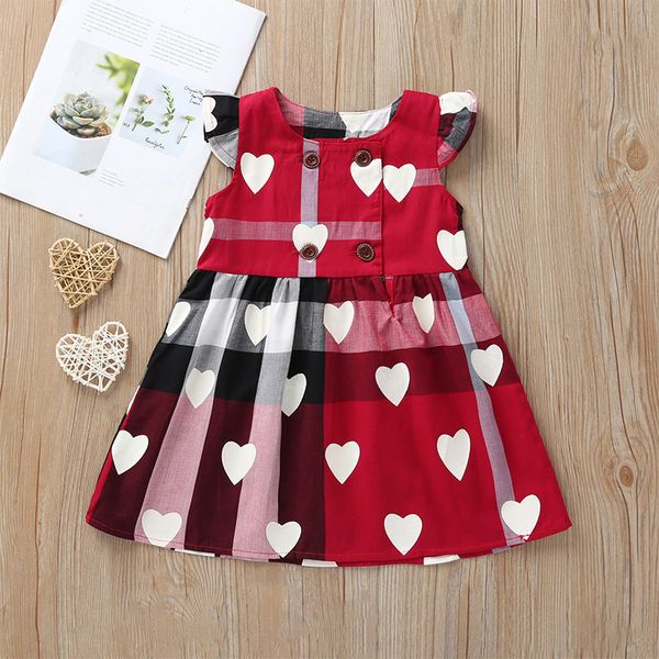 

lottie style dress for girls / plaid cotton dresses / sweetheart dress, Red;yellow