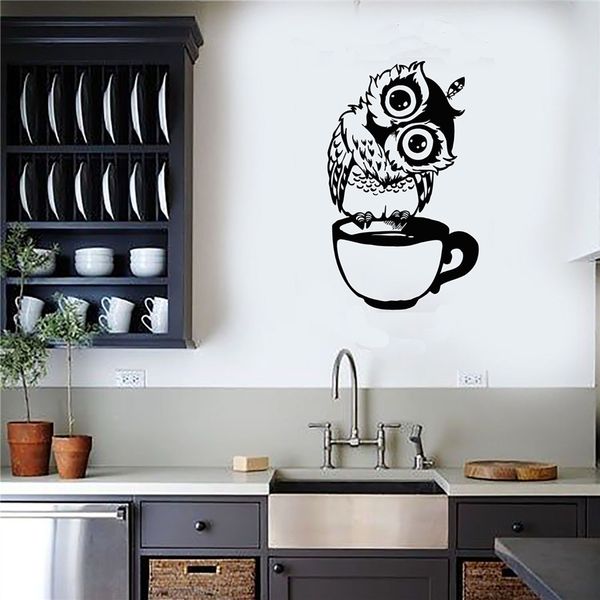 

cartoon owl carved wall sticker living room bedroom kitchen background decorations wallpaper home decor mural removable stickers