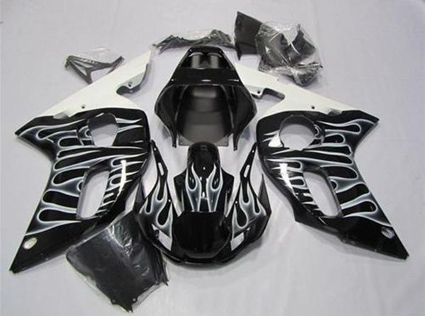 

3gifts new abs fairing kits fit for yamaha yzf-r6 98-99-00-01-02 fairings set yzf600 1998 1999 2000 2001 2002 bodywork nice flame white