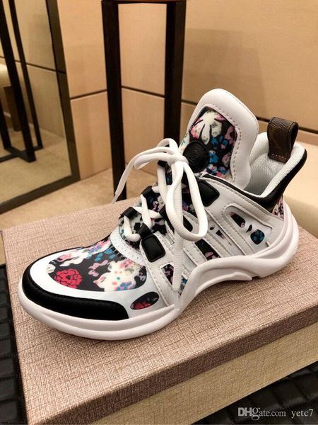 

20fw geometric totem men pu casual shoes lace-up leisure flat vulcanize shoes low cut sewing spring autumm breathable boys sneakers madaoj, Black