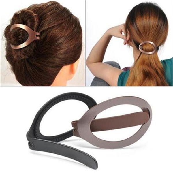Women Girls Soft Plastic Hair Clip Bun Maker Barrette Styling Tool