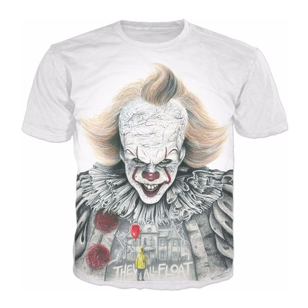 

joker it movie newe мода мужская / женская футболка с принтом в стиле 3d повседневная футболка с коротким рукавом футболки и майки bb40, White;black