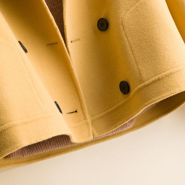 

short 100% coat female korean double-sided wool jacket loose overcoat spring autumn womens coats and jackets 9218 kj4043, Black