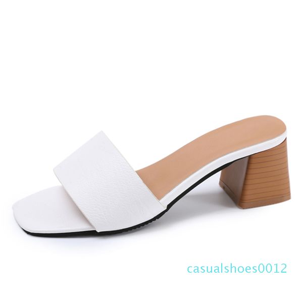 

2019 chic style fashion summer slippers casual women shoes outdoor elegant flip&flops woman shoes mules sandals c12, Black