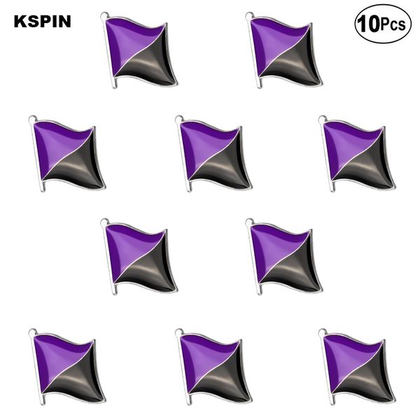 

purple black flag lapel pin flag badge brooch pins badges 10pcs a lot, Gray