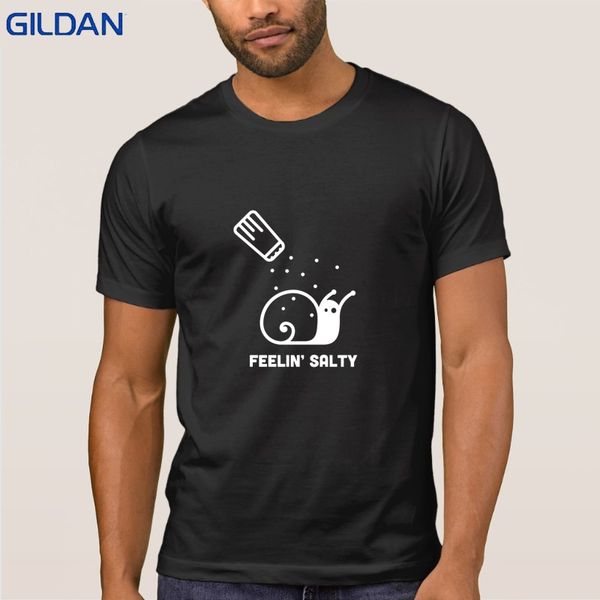 

feelin salty cute snail design t shirt man personalized family t-shirt solid color nice quirky mens tshirt s-3xl tee, White;black