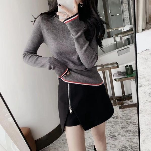 

2020 academic style knitting bottoming o-neck pullovers sweater women, White;black