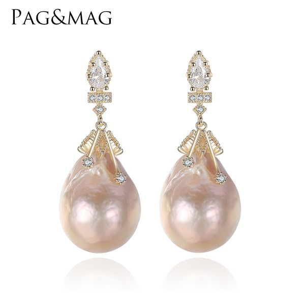 ARGENTO Sterling Ovali Borchie orecchio con Acqua Dolce Perle