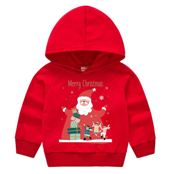

kids hoodies sweatshirt kids toddler boys girls christmas santa hooded sweatshirt t-shirt #es, Black
