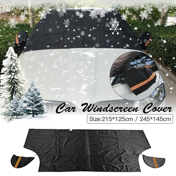 

winter snow shield 210t silver coating cloth car windscreen cover snow anti-e cover with rear view with storage bag