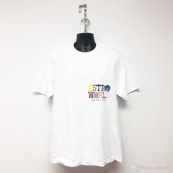 

трэвис скотт astroworld mens летний дизайнер tshirts письмо версия для печати земля логотип homme одежда crew neck с коротким рукавом тройни, White;black