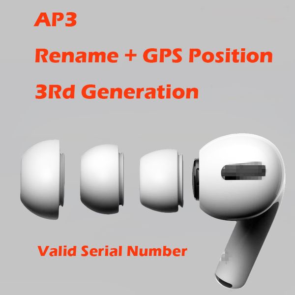 

wireless charging ap3 pro generation 3 sensor rename h1 chip bluetooth headphones auto paring earphones pop up windownes valid serial number