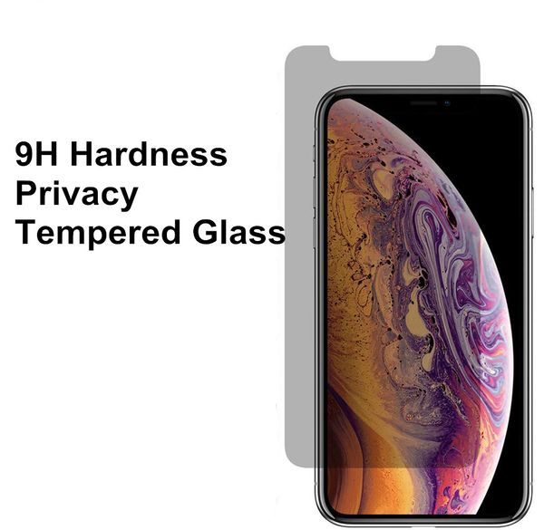 Protetor de tela de privacidade para iPhone 11 pro xs max xr x 8 7 6 mais 9h dureza anti-espião anti-risco vidro temperado