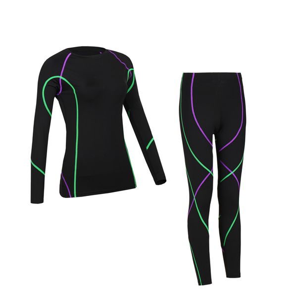 

tracksuit for women autumn winter thermal underwear sets women anti-microbial stretch fitness underwear female warm long johns, Black;white