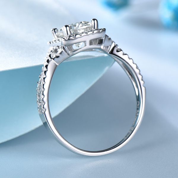 

umcho luxury bridal cubic циркон кольцо для женщин реального серебро 925 ювелирных изделий пасьянс обручальных свадьбы марки fine jewelry, Silver