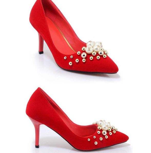 

2019 women's shoes in spring and autumn with new style high heel fine heel pointed end suede shoes heel 8cm,10cm @2170, Black