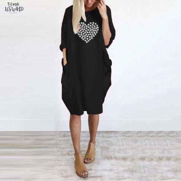 

dress women vestidos halloween 2020 s 3xl noche vestidos de verano robe floral femme ropa mujer shein long sleeve printed z4, Black;gray