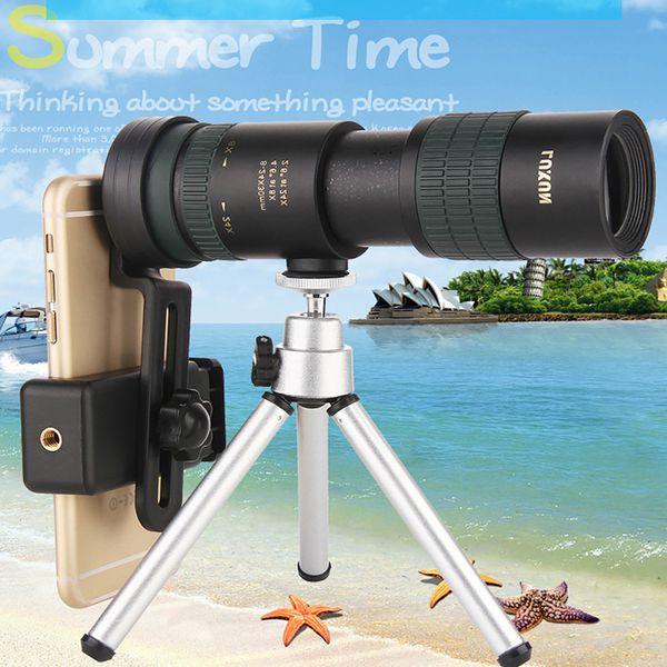

new8-24x30 adjustable zoom monocular telescope lens phone camera lens tripod kit outdoor camping accessories