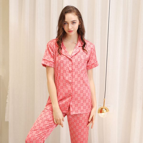 

luxury высококачественная 2 шт костюм дизайнер matching пижамы весной и осенью стиль мужской лед шелк короткий костюм с длинным рукавом пижа, White